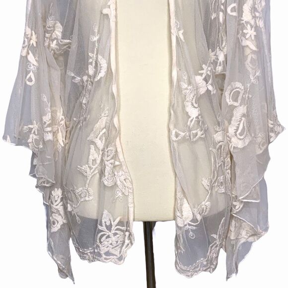 LUNA CHIX Boho lace kimono cardigan size S/M - Picture 5 of 11